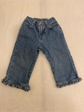 Riders Kids Infant/Baby Girl Blue Denim Ruffle-Hem Jeans  Size 18 MO